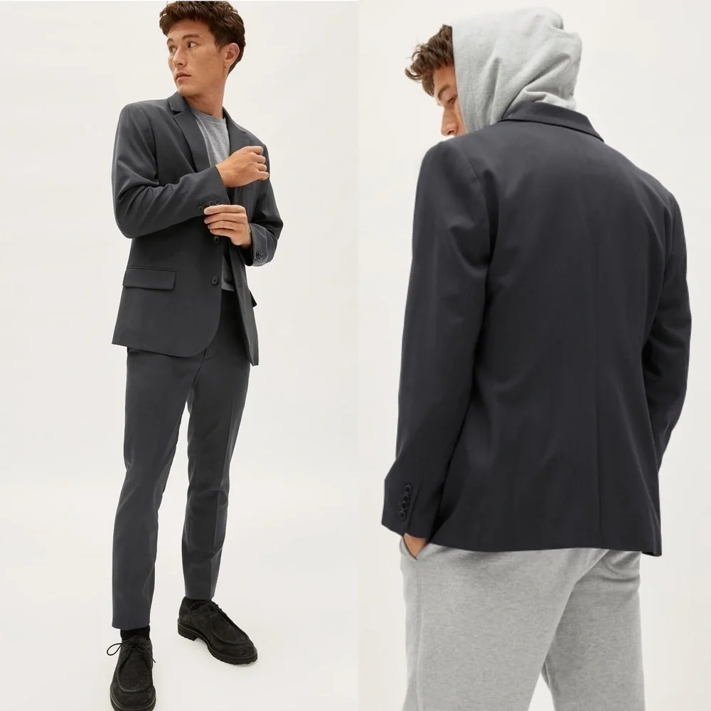 NWT EVERLANE Italian Wool Blazer Suit Jacket‎ Charcoal Men’s 36R